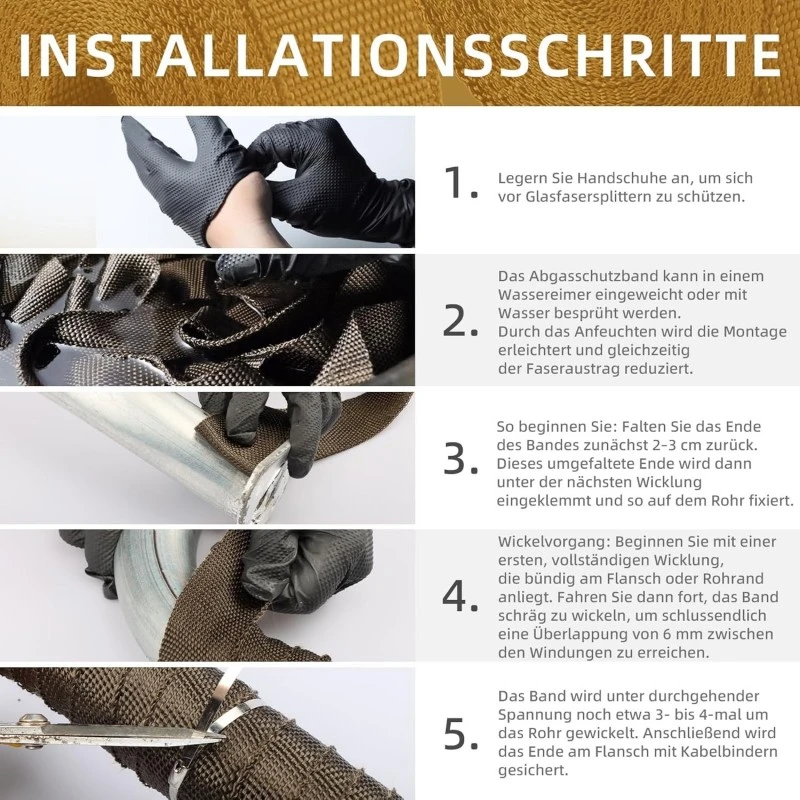 INSTALLATIONSSCHRITTE for Basalt Exhaust Wrap