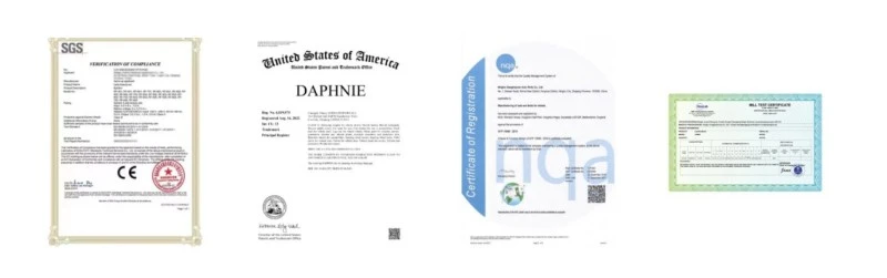 J W Auto Parts certifications including ISO9001, IATF16949, SGS testing, RoHS, and REACH